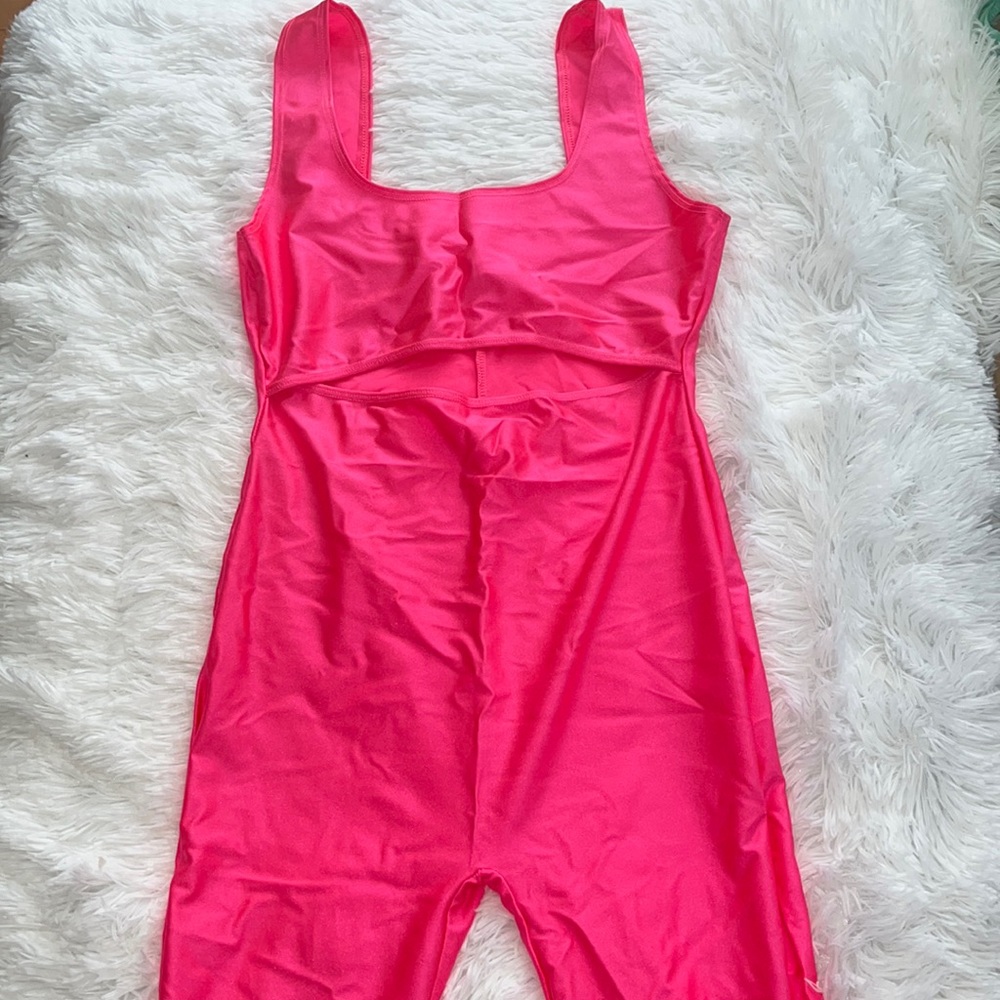 Hot pink jumpsuit cutout size L